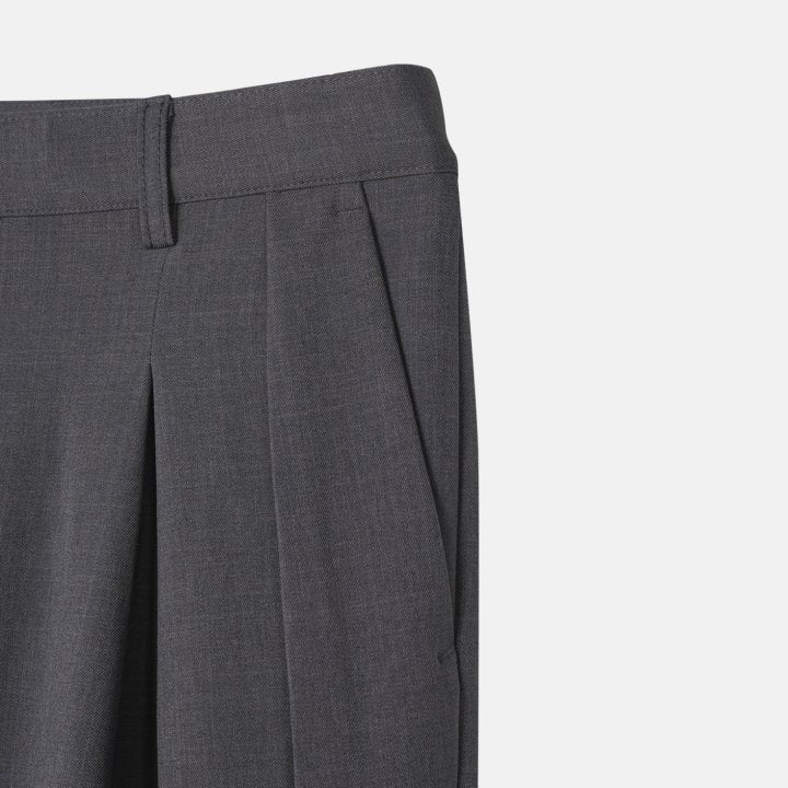 Wide Box-Pleat Slacks