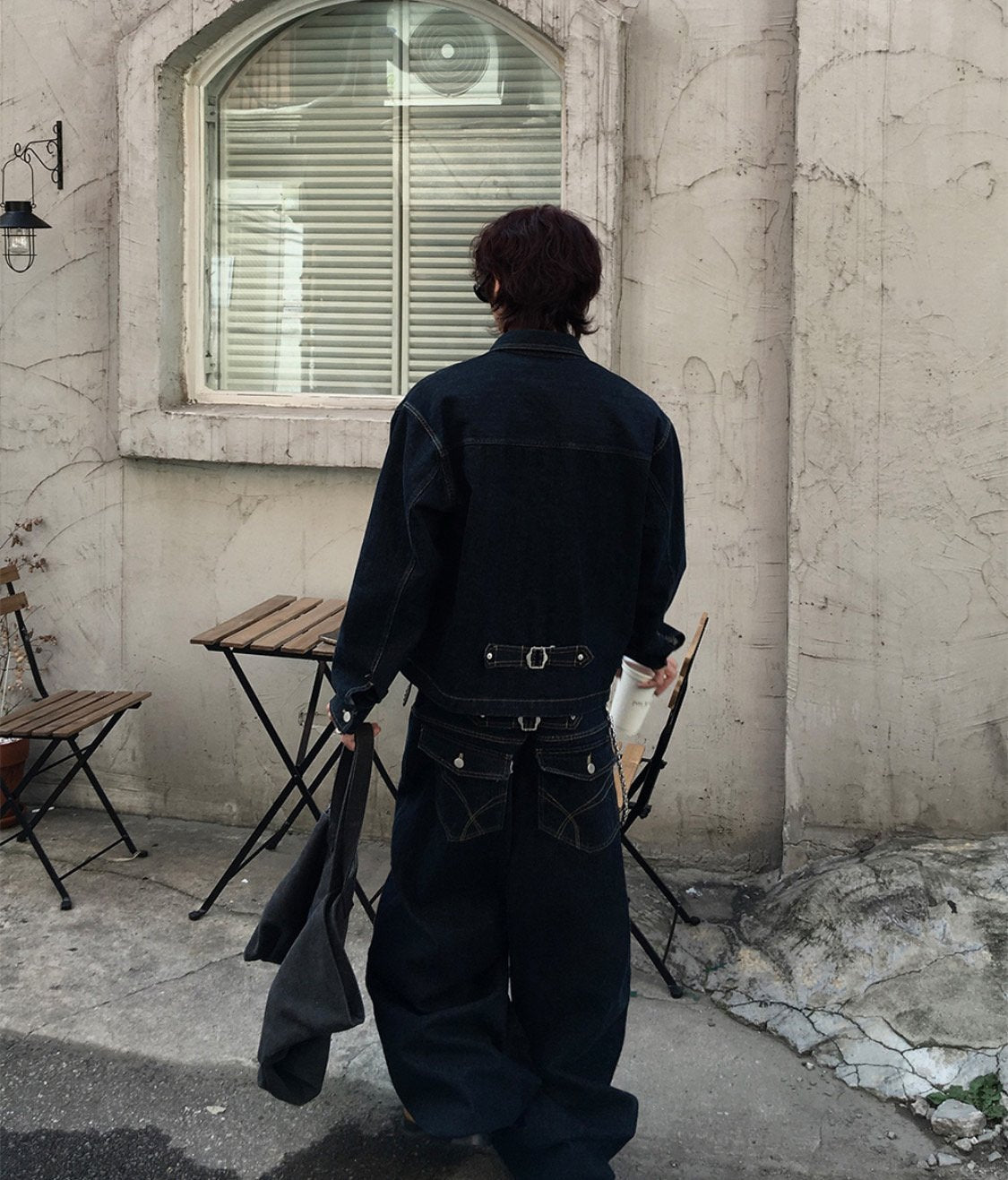 Broad Stripe Denim Set-up