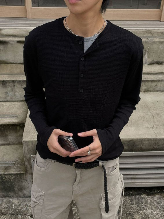 Layered Henryneck T-shirt