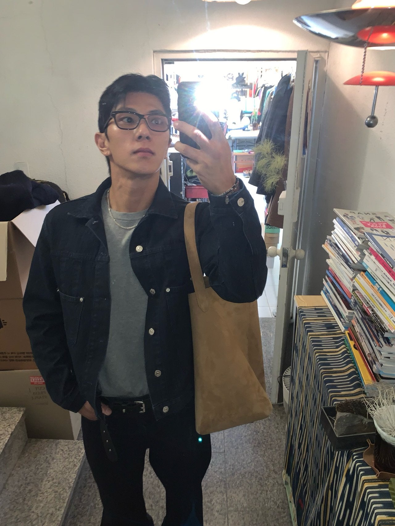 Luggage Ribbed Denim Jacket