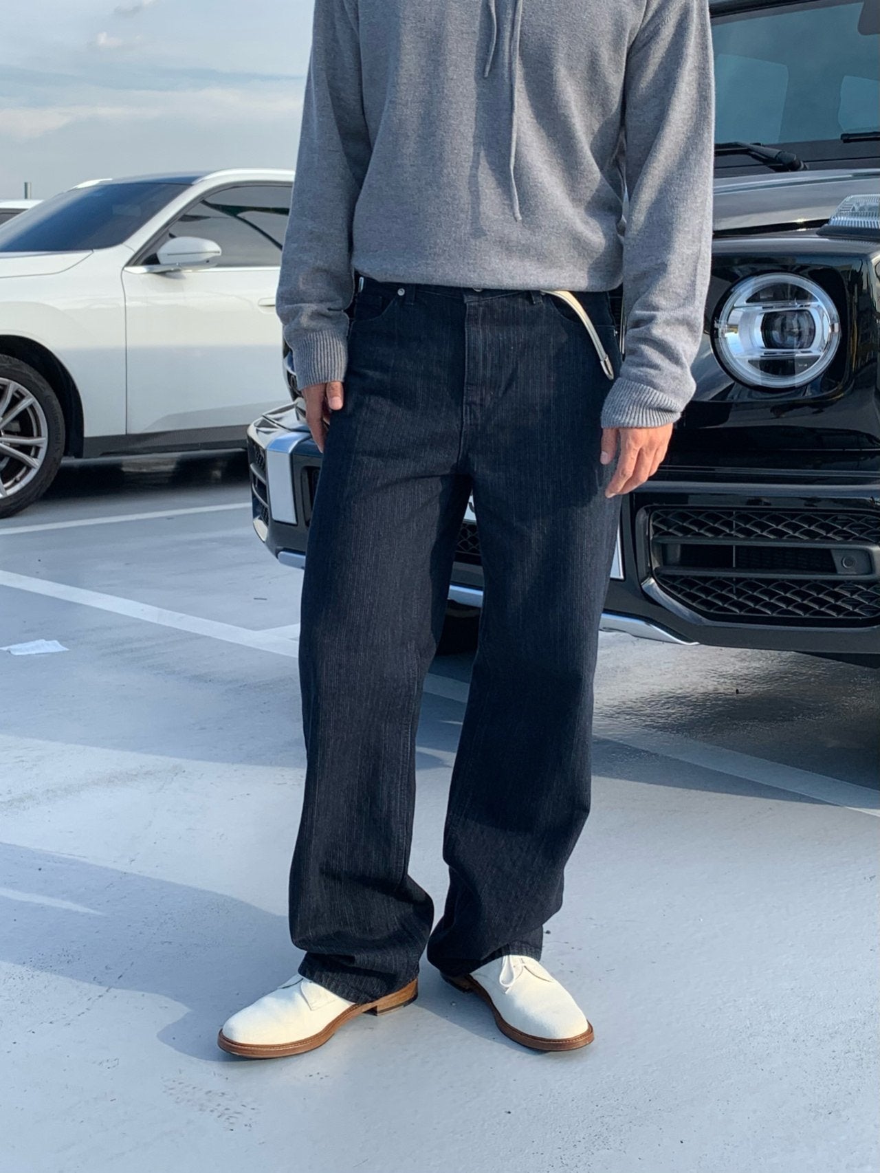 Luggage Ribbed Denim Set-up