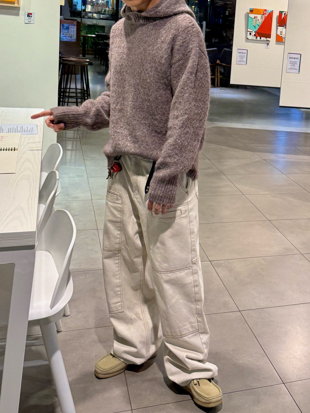 Kink Mohair Hood Knit