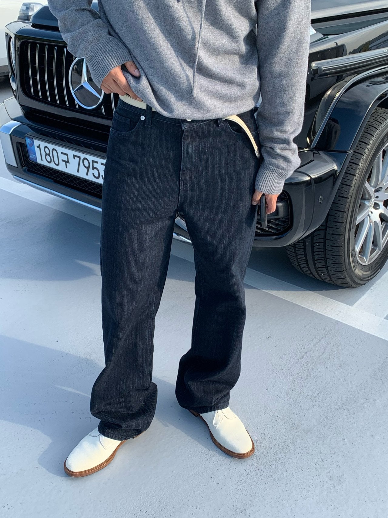 Luggage Ribbed Denim Pants