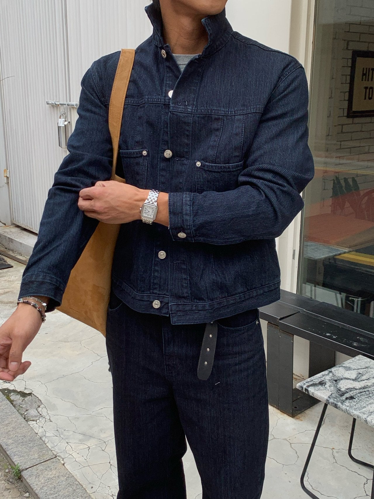 Luggage Ribbed Denim Jacket