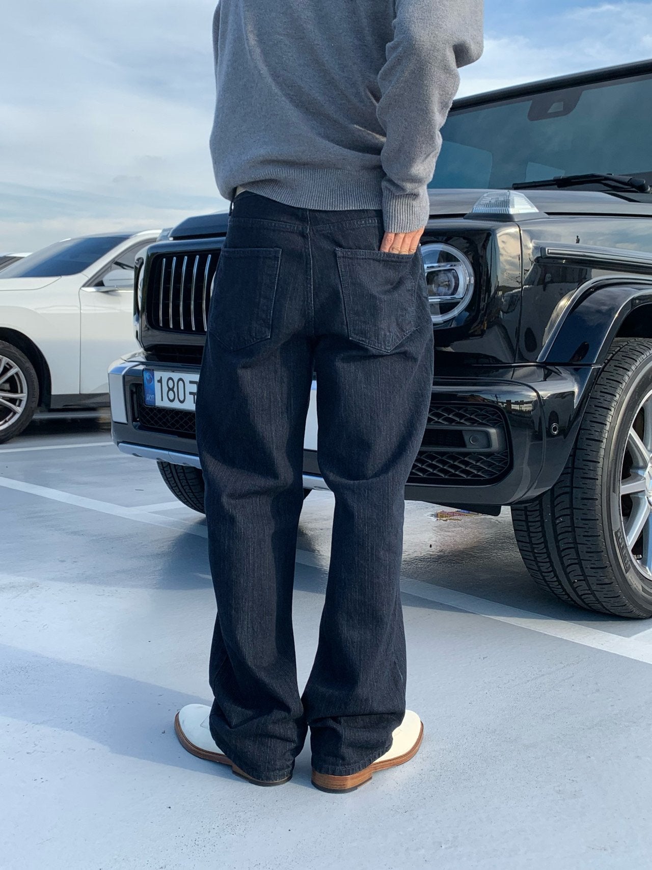 Luggage Ribbed Denim Set-up