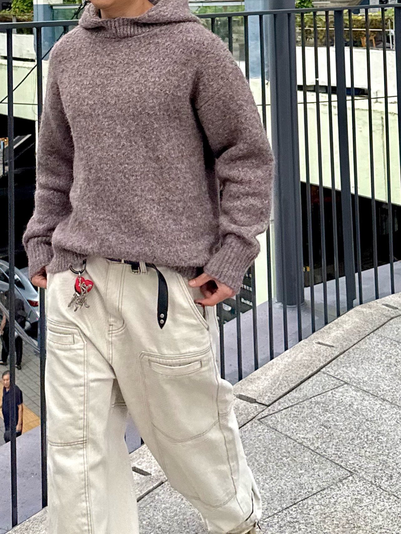 Kink Mohair Hood Knit