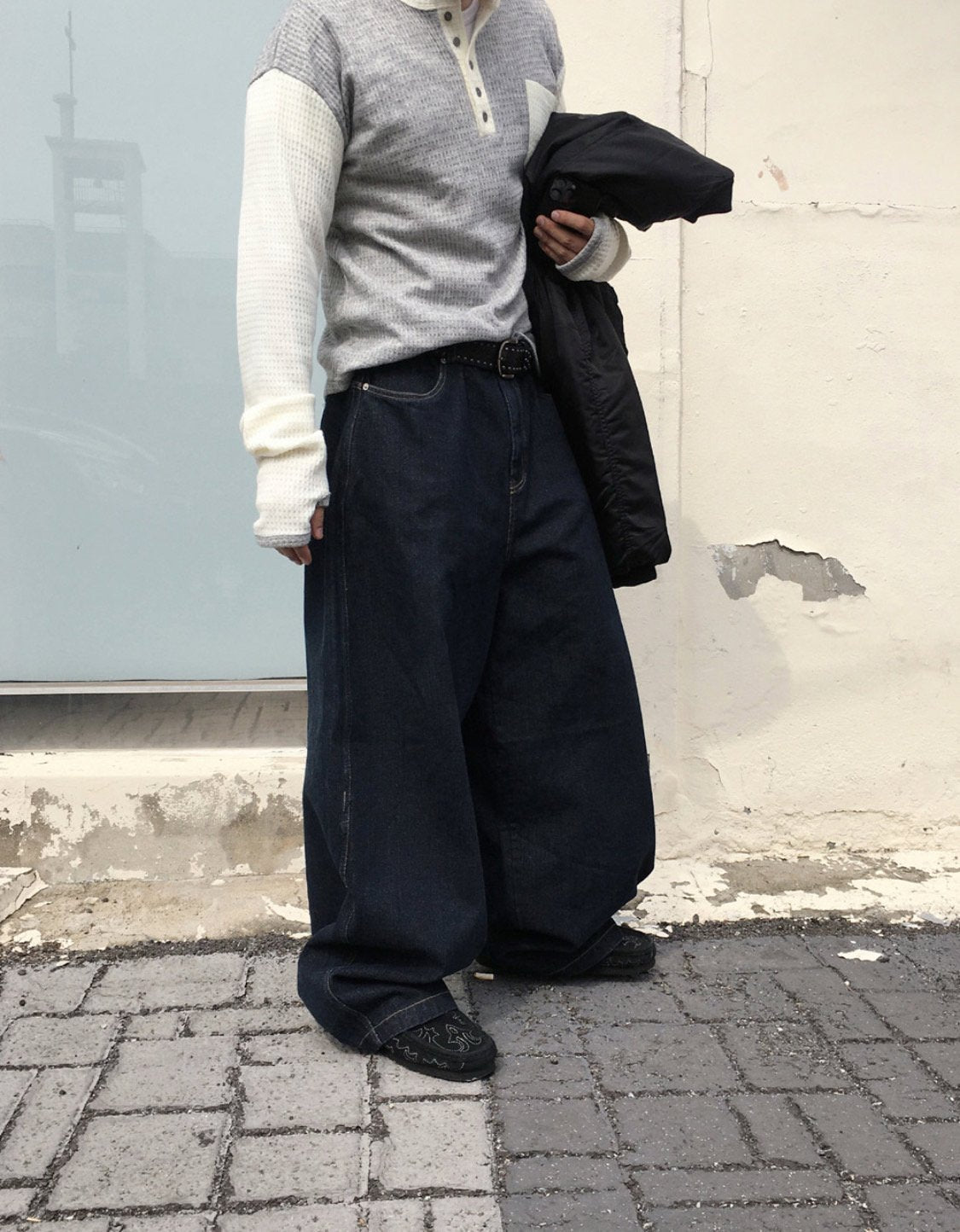 Broad-Stripe Denim Pants