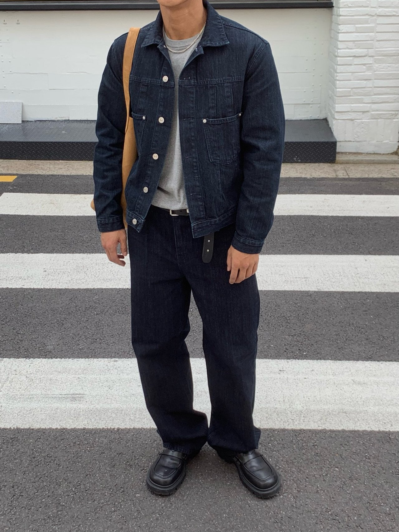 Luggage Ribbed Denim Set-up