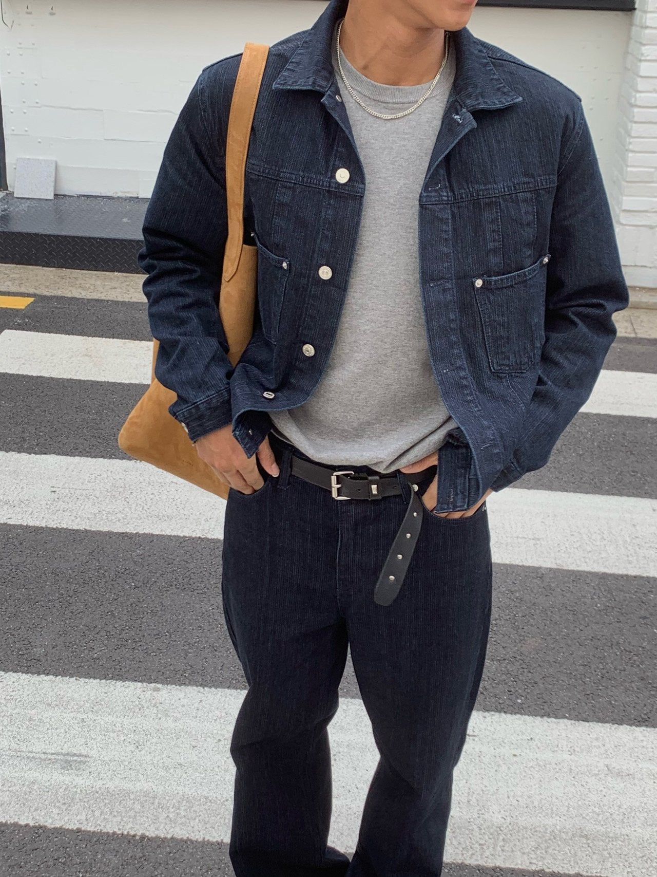 Luggage Ribbed Denim Jacket