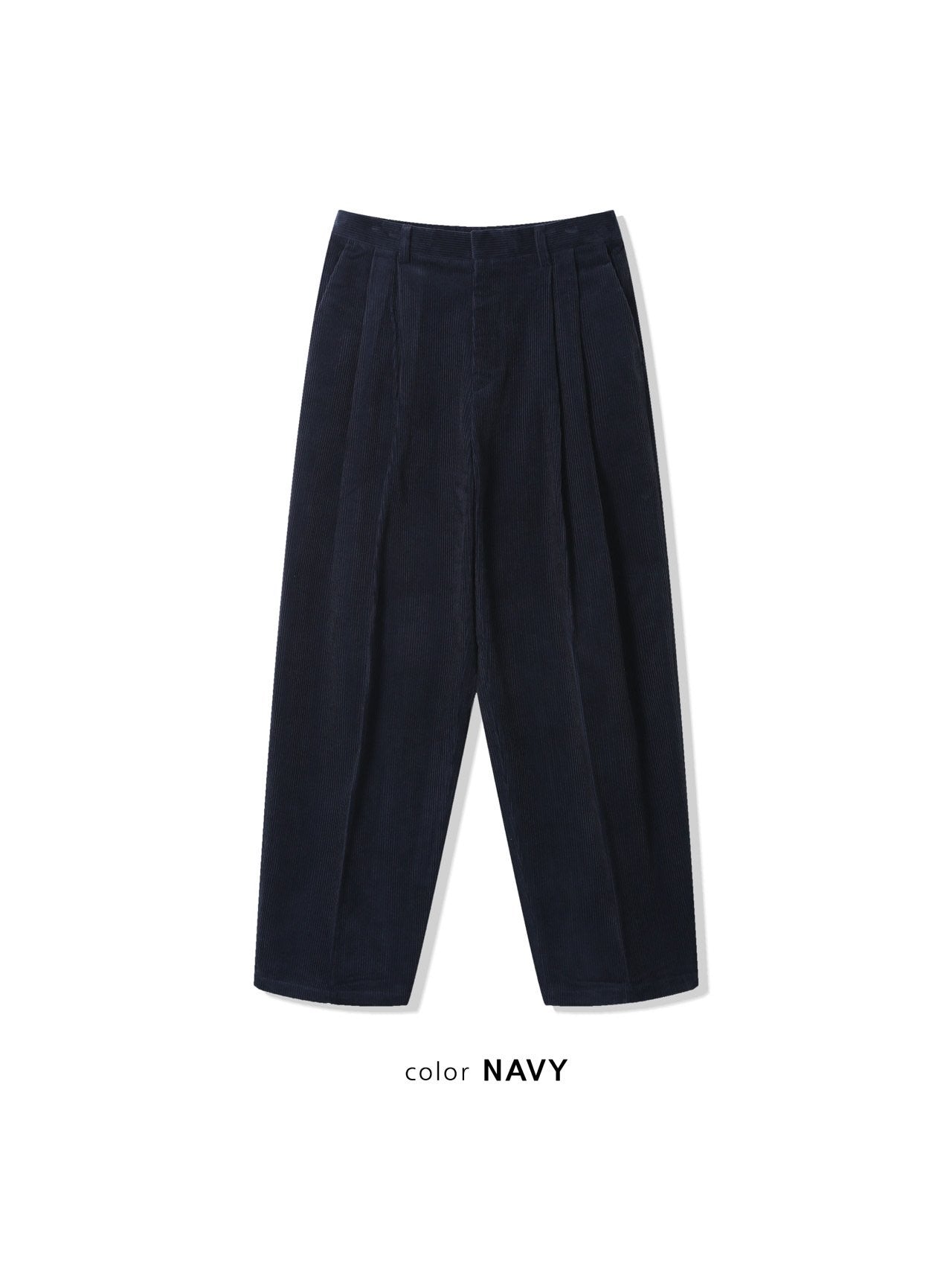 Heavy Corduroy Wide-Tuck Pants
