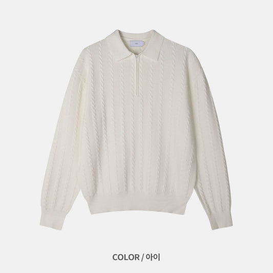 IZ Cable Polo Half-Zip Knit