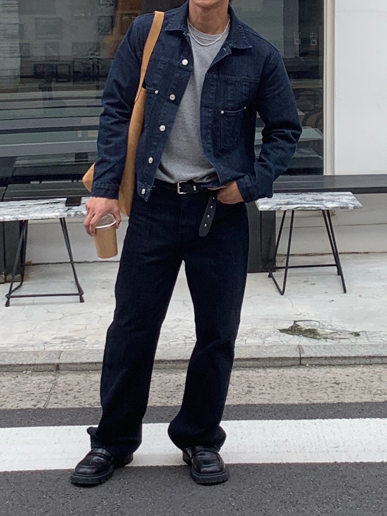 Luggage Ribbed Denim Set-up