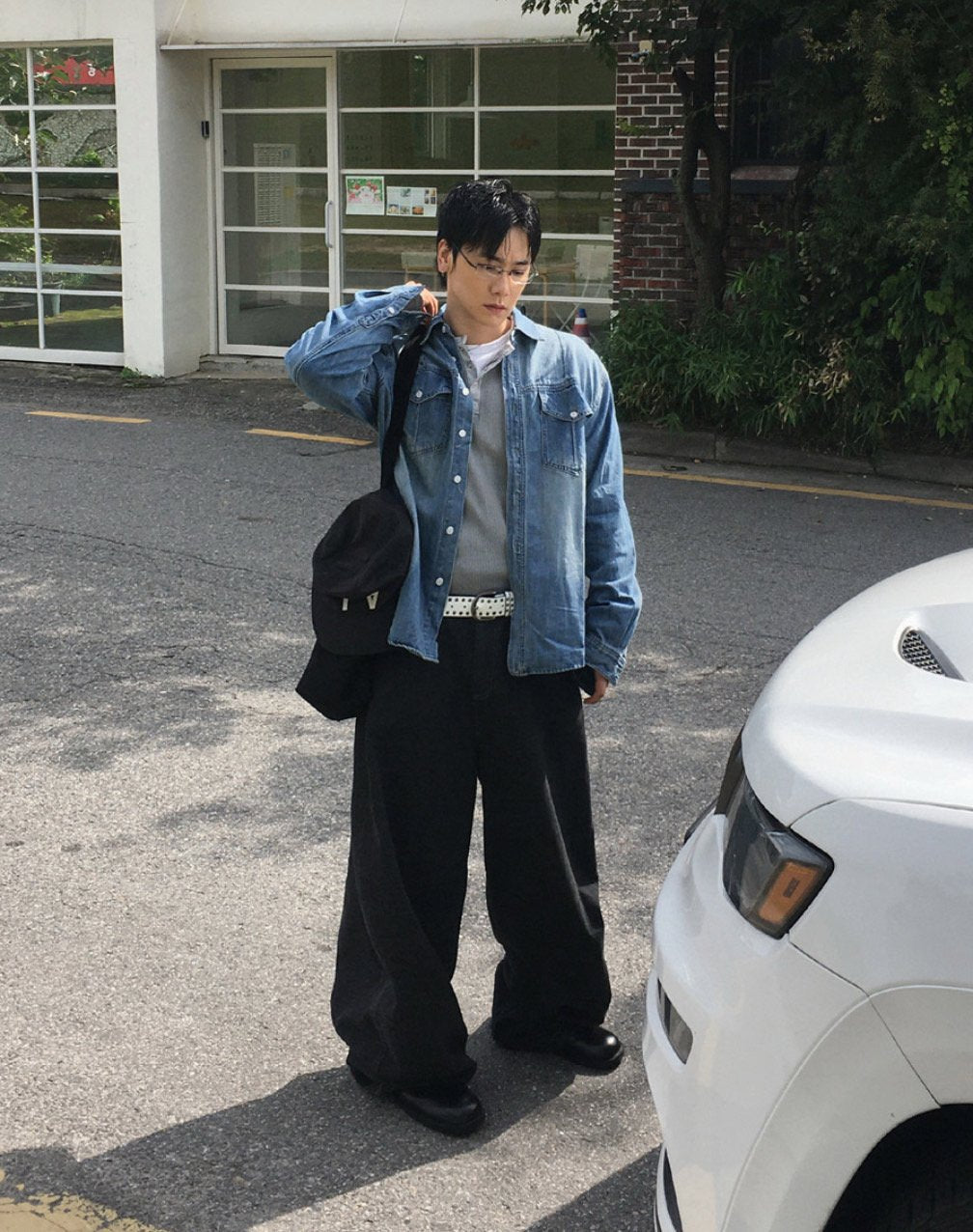 Broad Stripe Denim Set-up