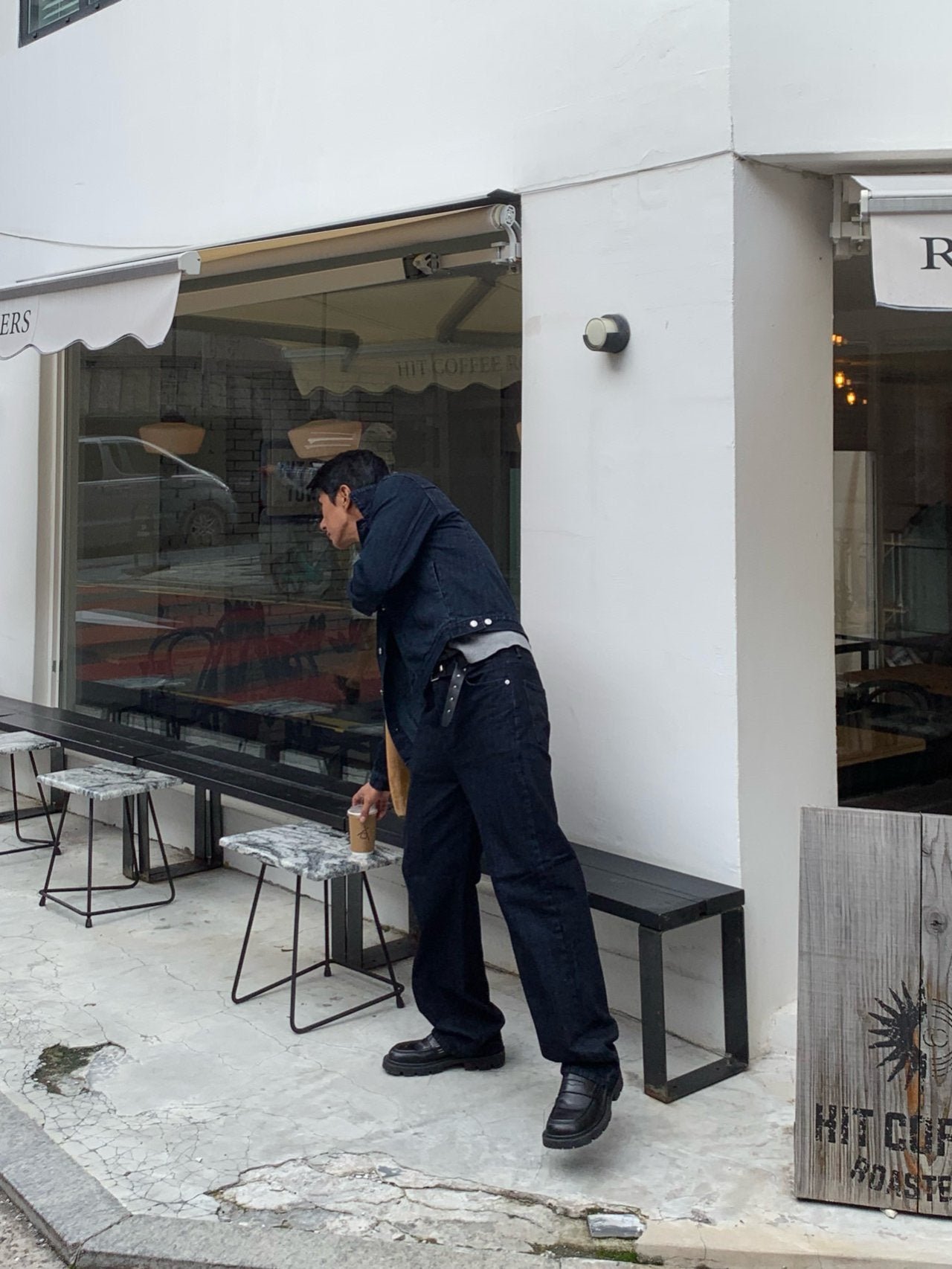 Luggage Ribbed Denim Set-up
