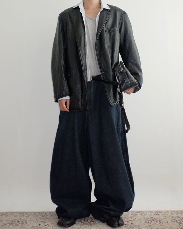 Broad-Stripe Denim Pants