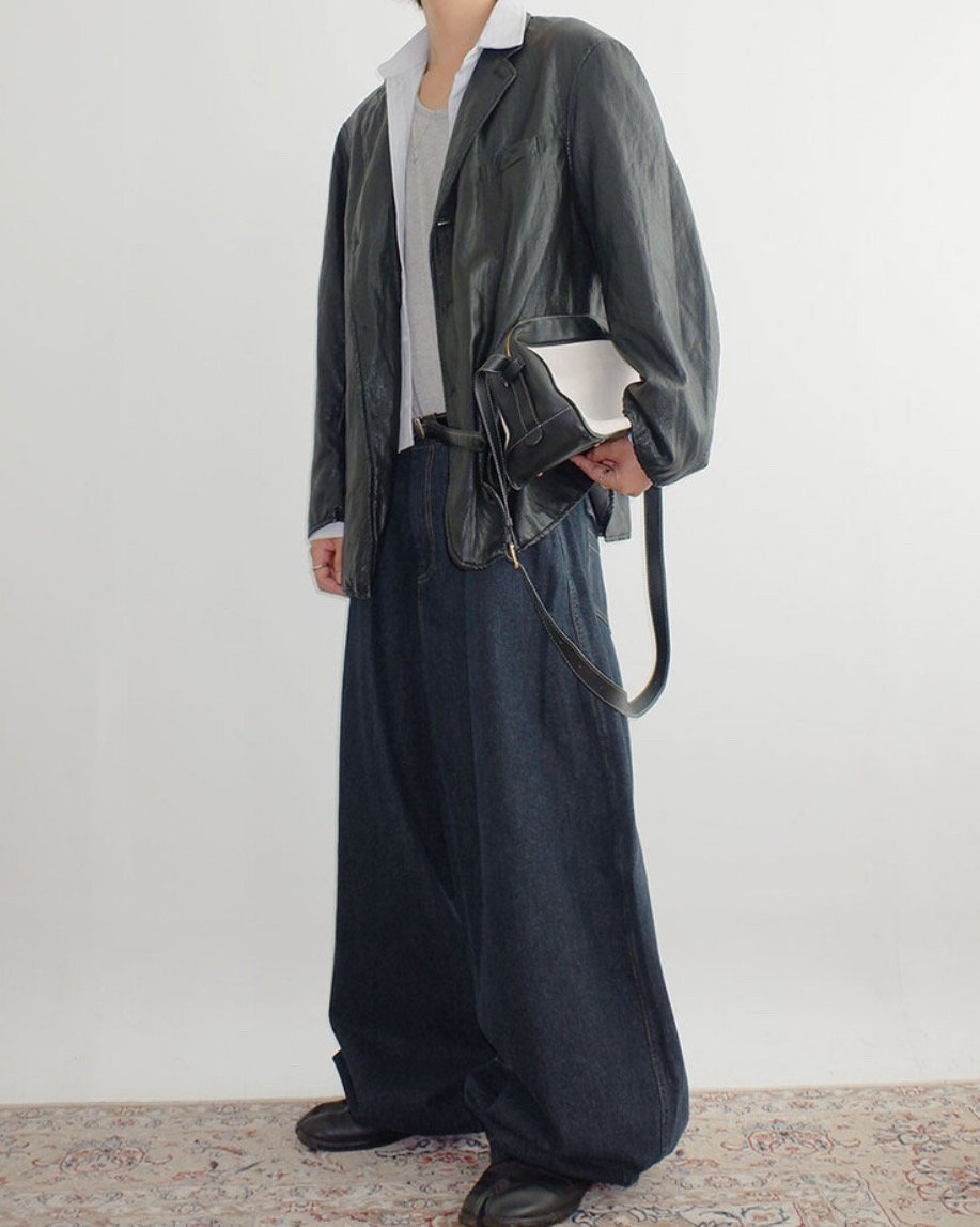 Broad-Stripe Denim Pants