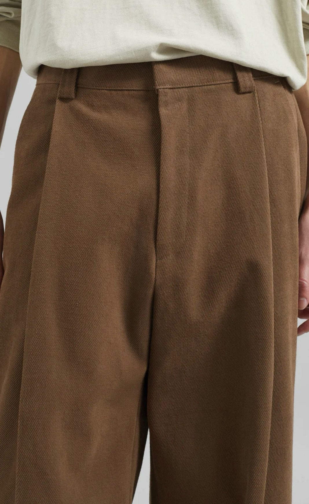 Brushed Twill Tuck Wide Pants