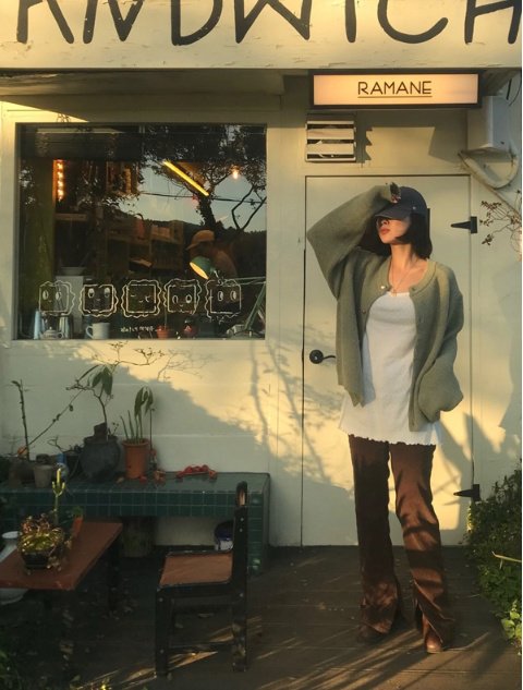 Metal Button Round-Neck Cardigan