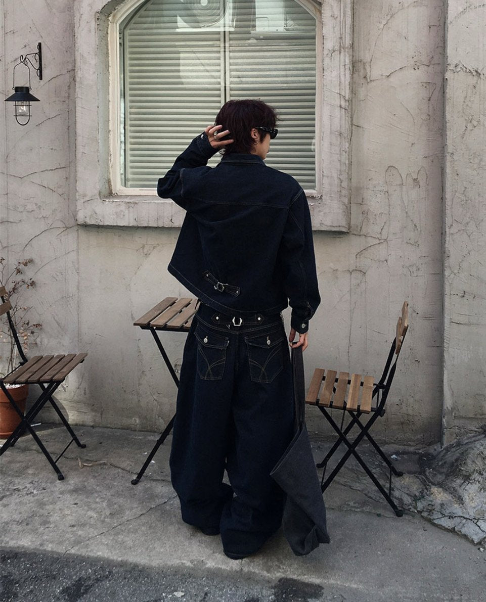 Broad Stripe Denim Set-up