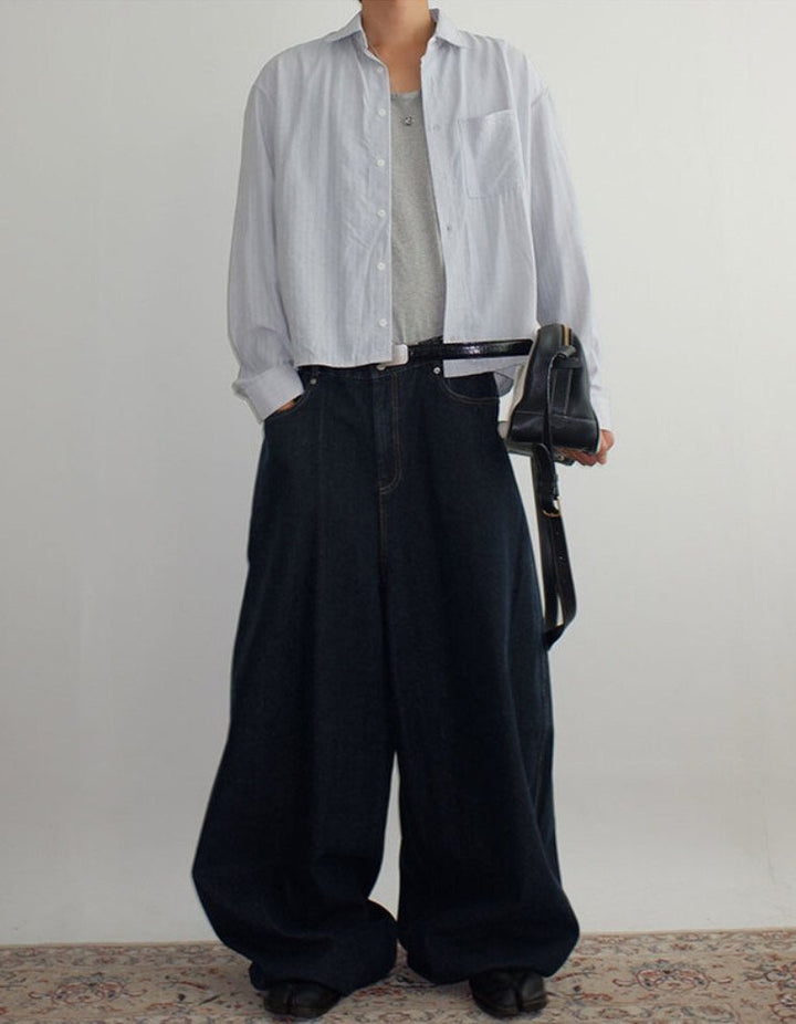 Broad-Stripe Denim Pants