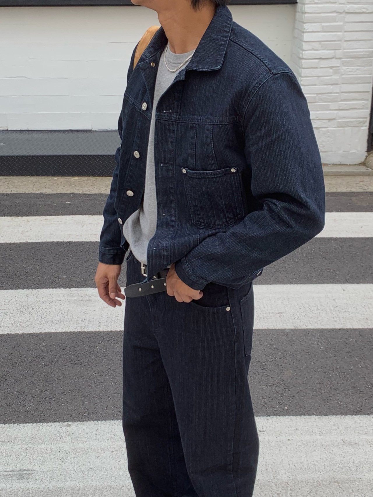 Luggage Ribbed Denim Set-up