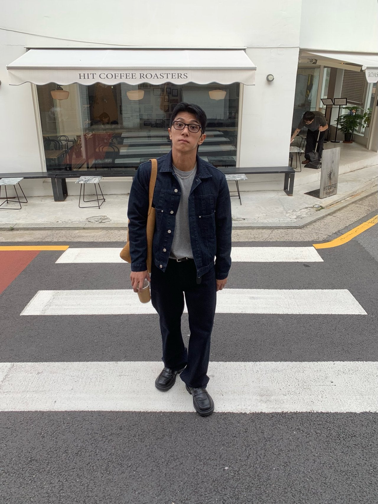 Luggage Ribbed Denim Set-up