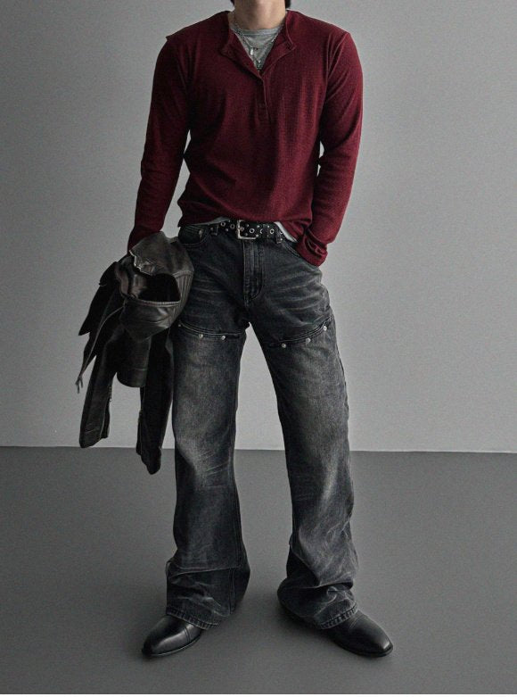 Layered Henryneck T-shirt