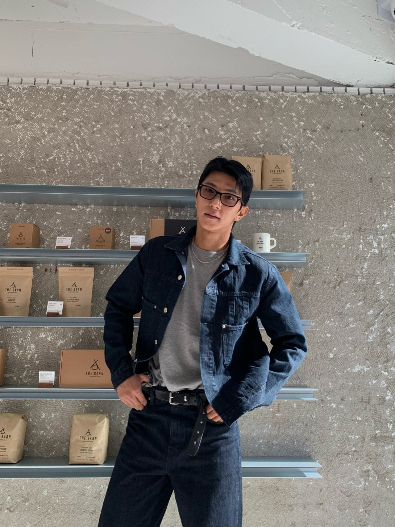 Luggage Ribbed Denim Set-up