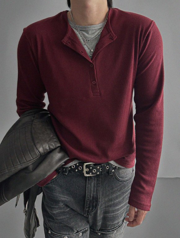 Layered Henryneck T-shirt