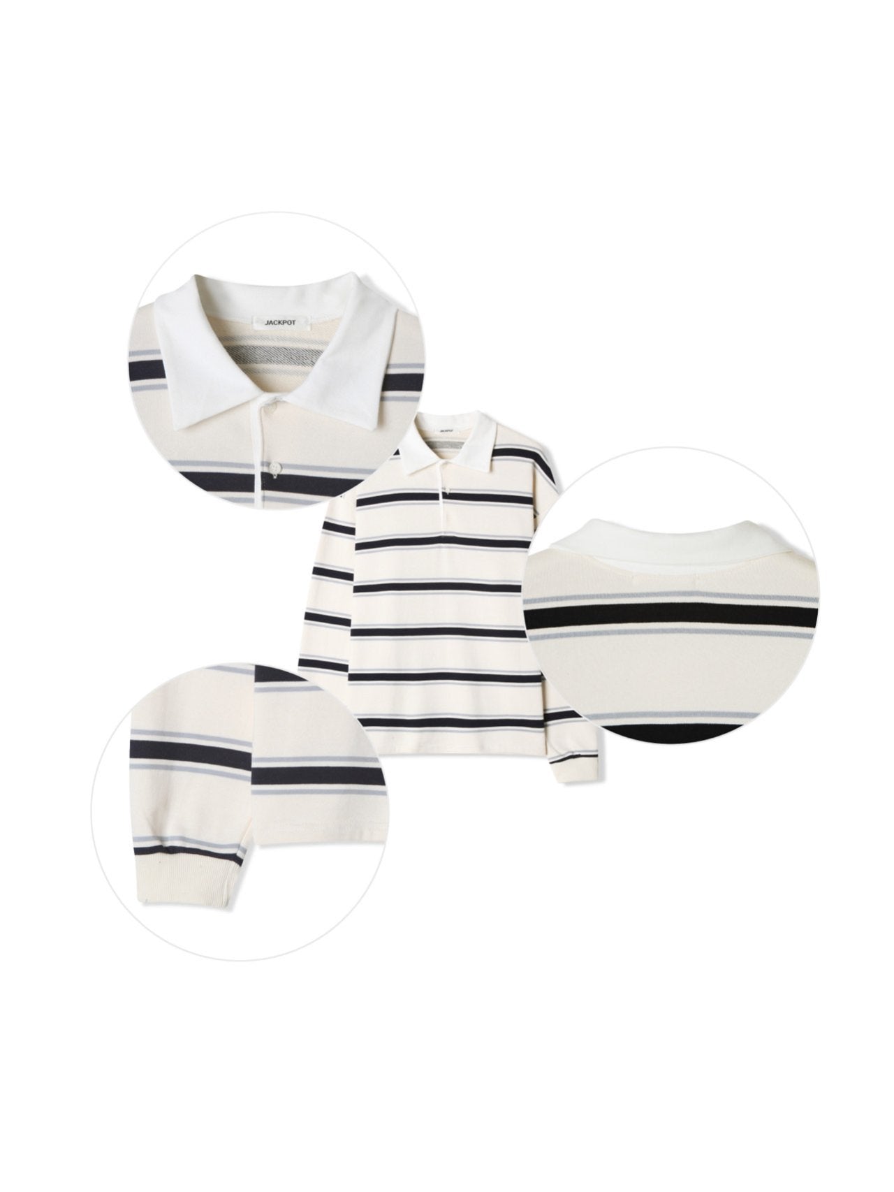 Ive Collar Stripe Long Sleeve Tee