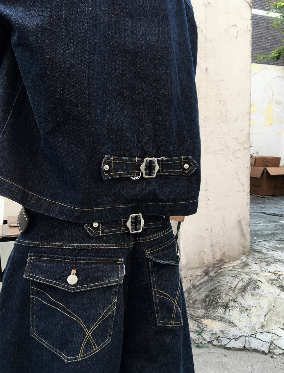 Broad-Stripe Denim Pants