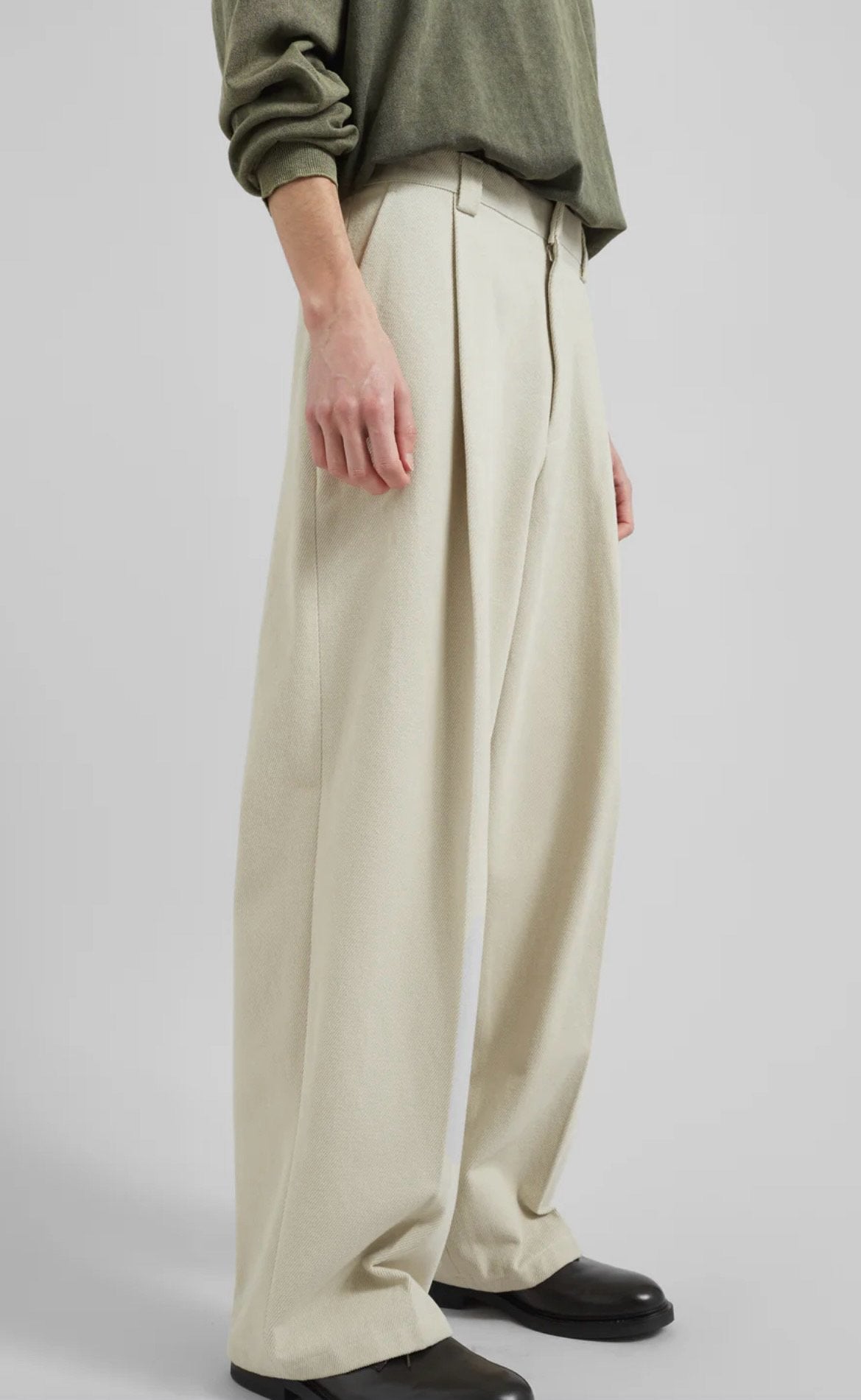 Brushed Twill Tuck Wide Pants
