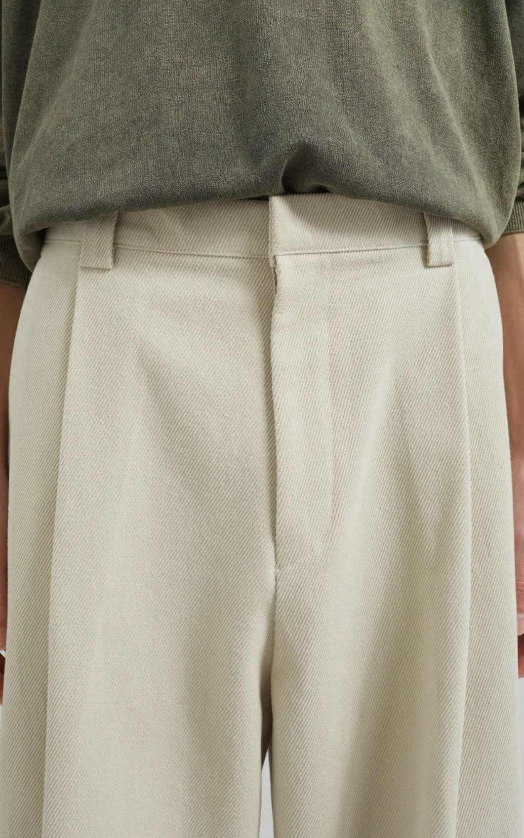 Brushed Twill Tuck Wide Pants