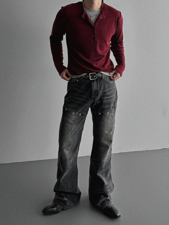 Layered Henryneck T-shirt