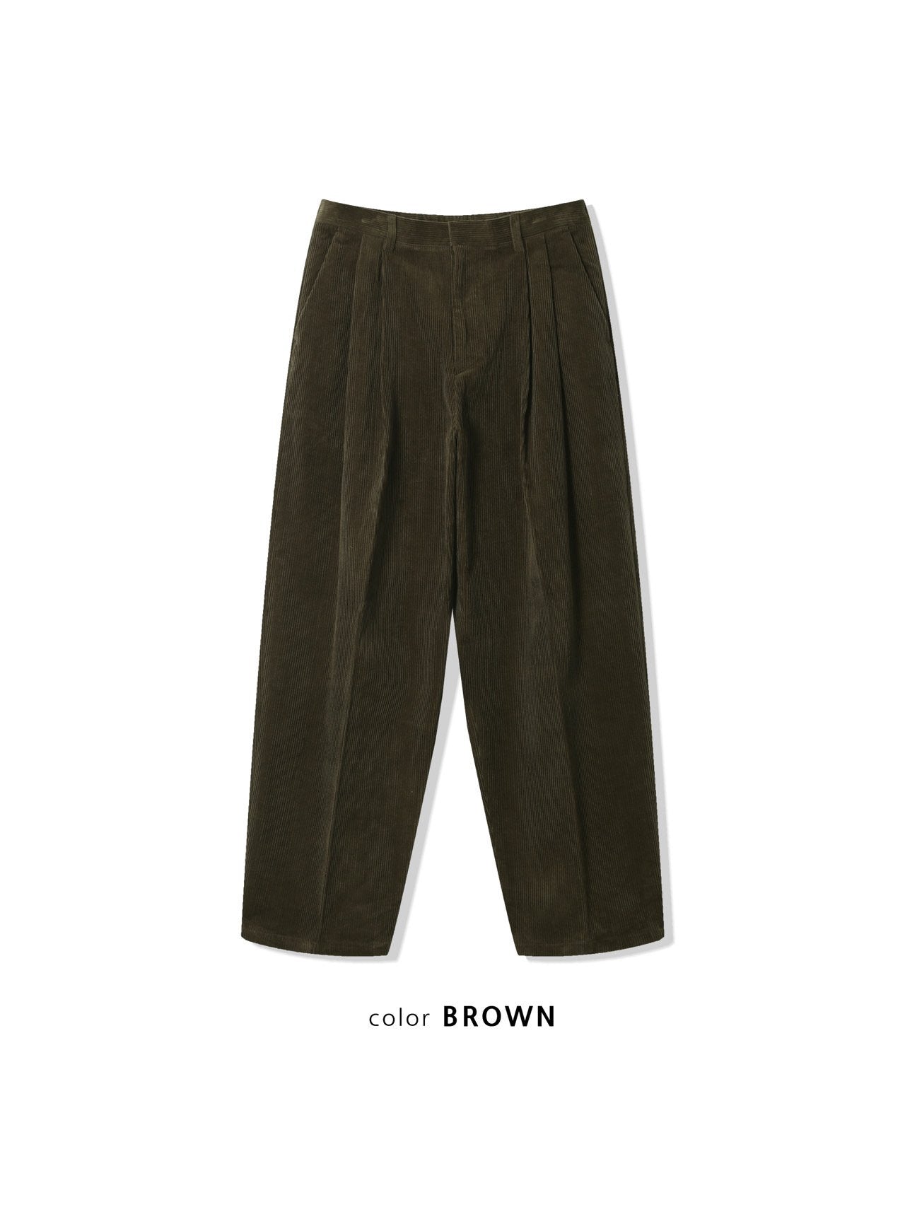 Heavy Corduroy Wide-Tuck Pants