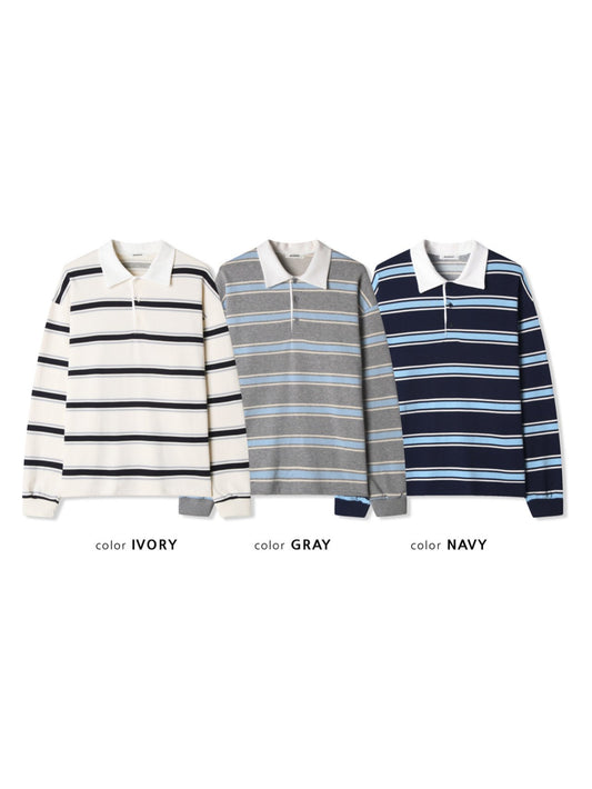 Ive Collar Stripe Long Sleeve Tee