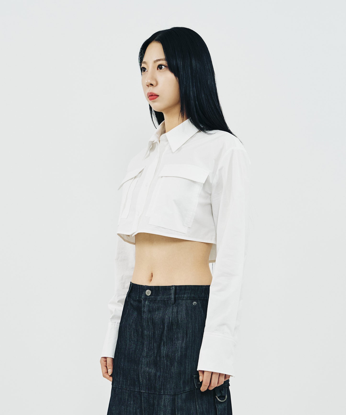 POKET CROP SHIRT_WHITE