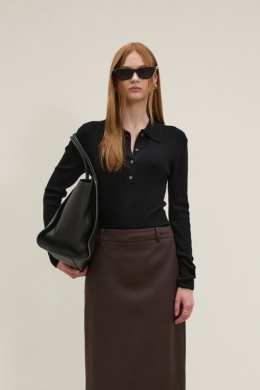 【BLOSSOM H COMPANY 2025AW】MOAHE RIBBED COLLAR KNIT