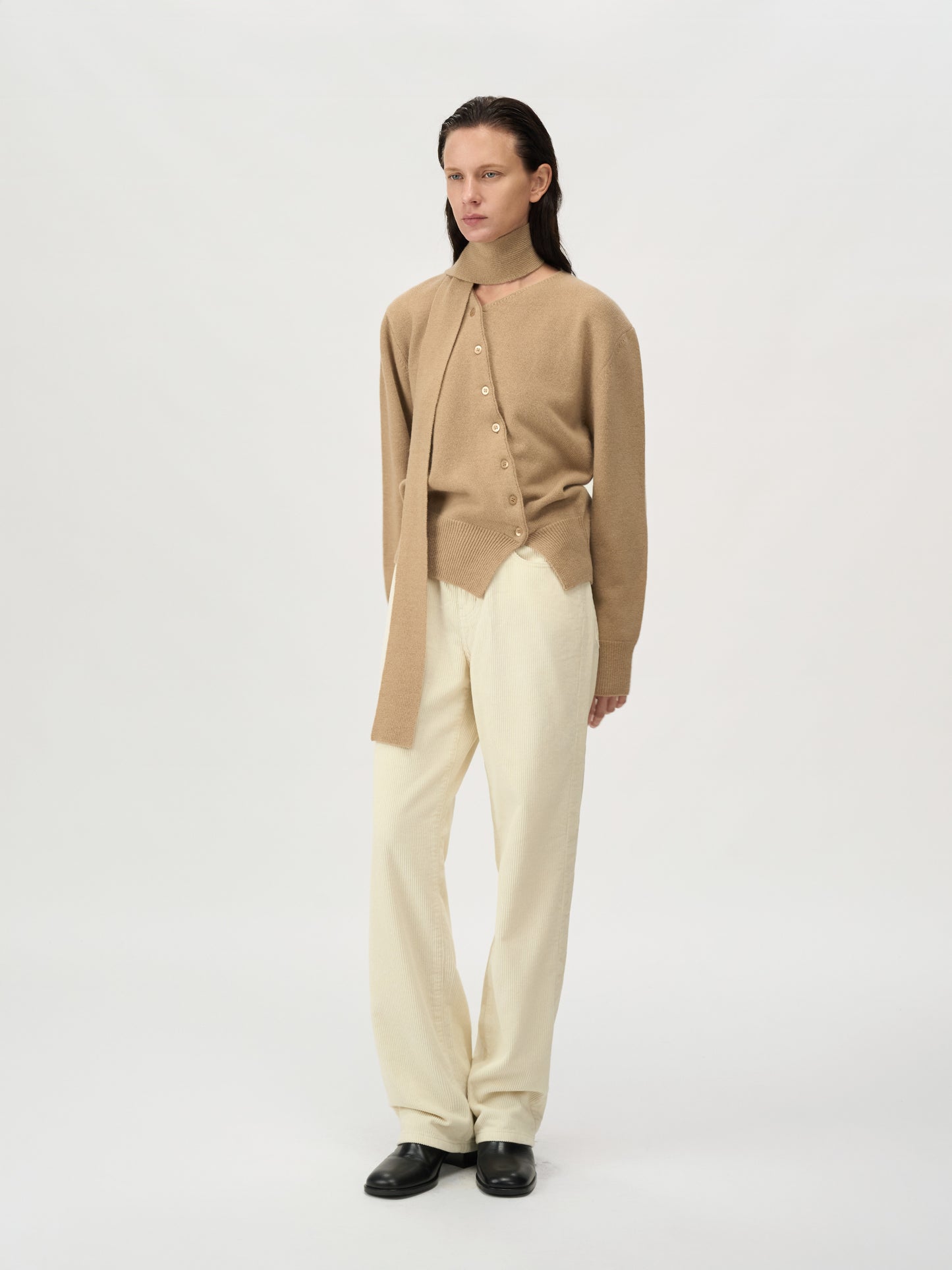 【MAGJAY 2025AW】Wool 100 Scarf Set Cardigan