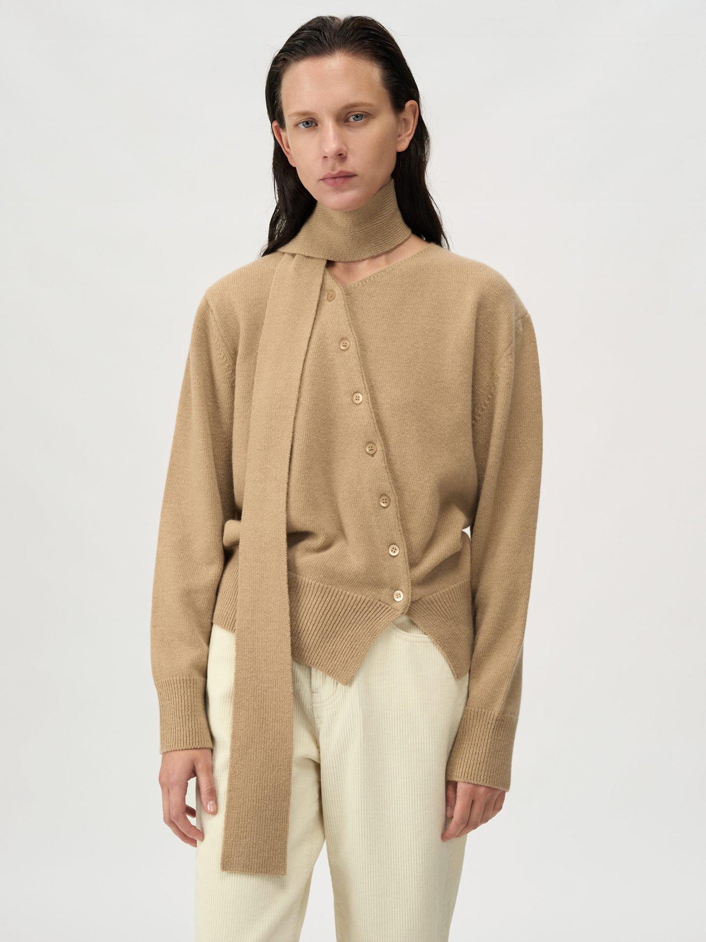 【MAGJAY 2025AW】Wool 100 Scarf Set Cardigan