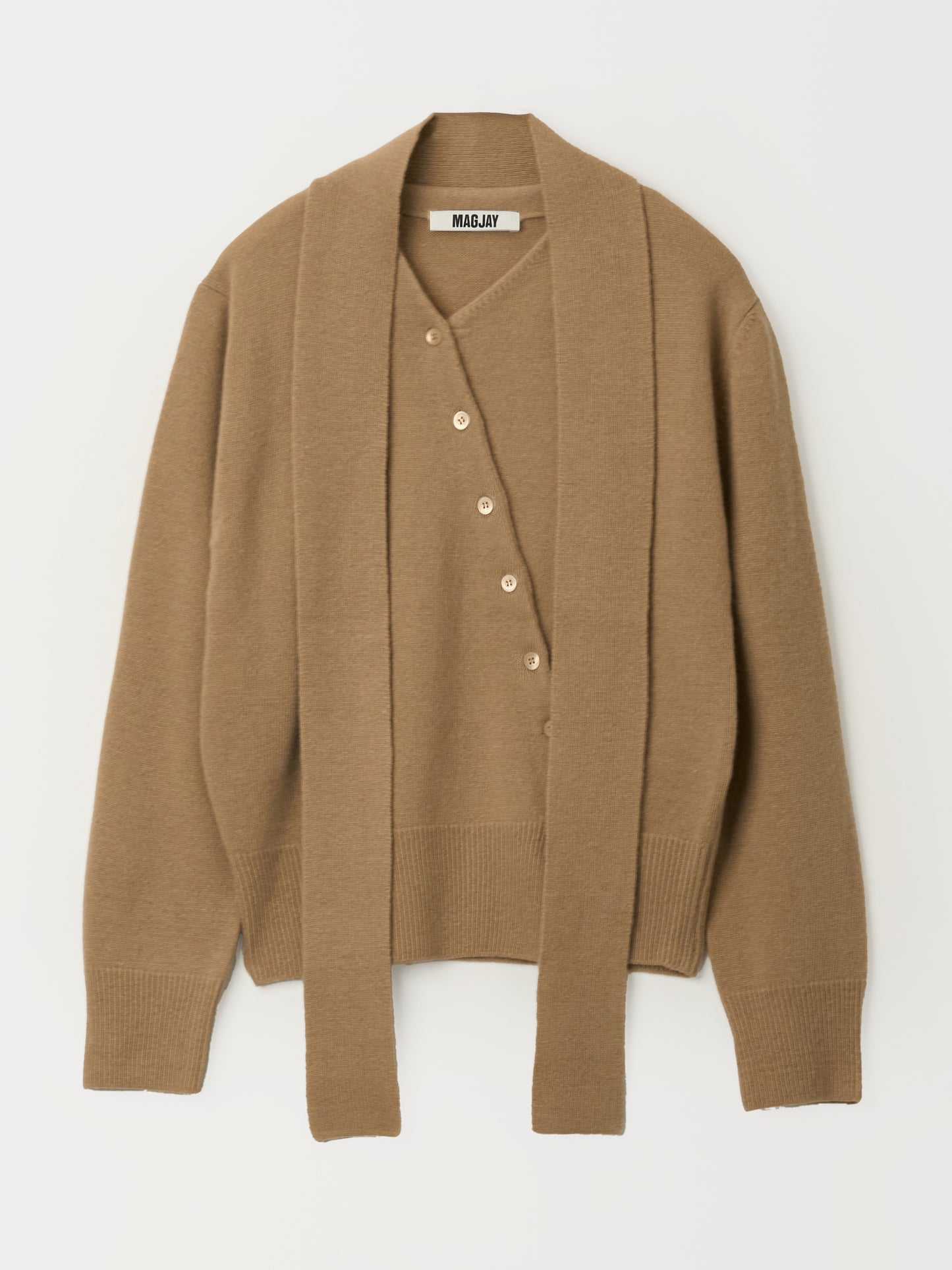 【MAGJAY 2025AW】Wool 100 Scarf Set Cardigan