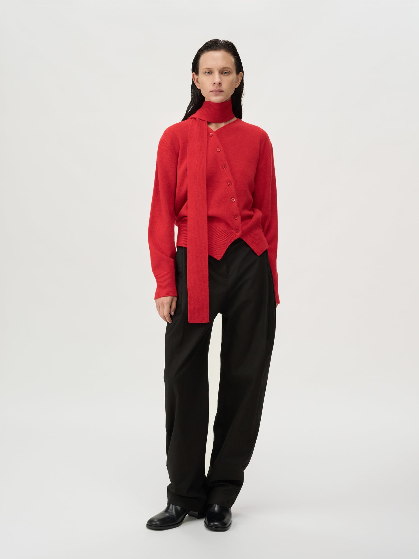 【MAGJAY 2025AW】Wool 100 Scarf Set Cardigan