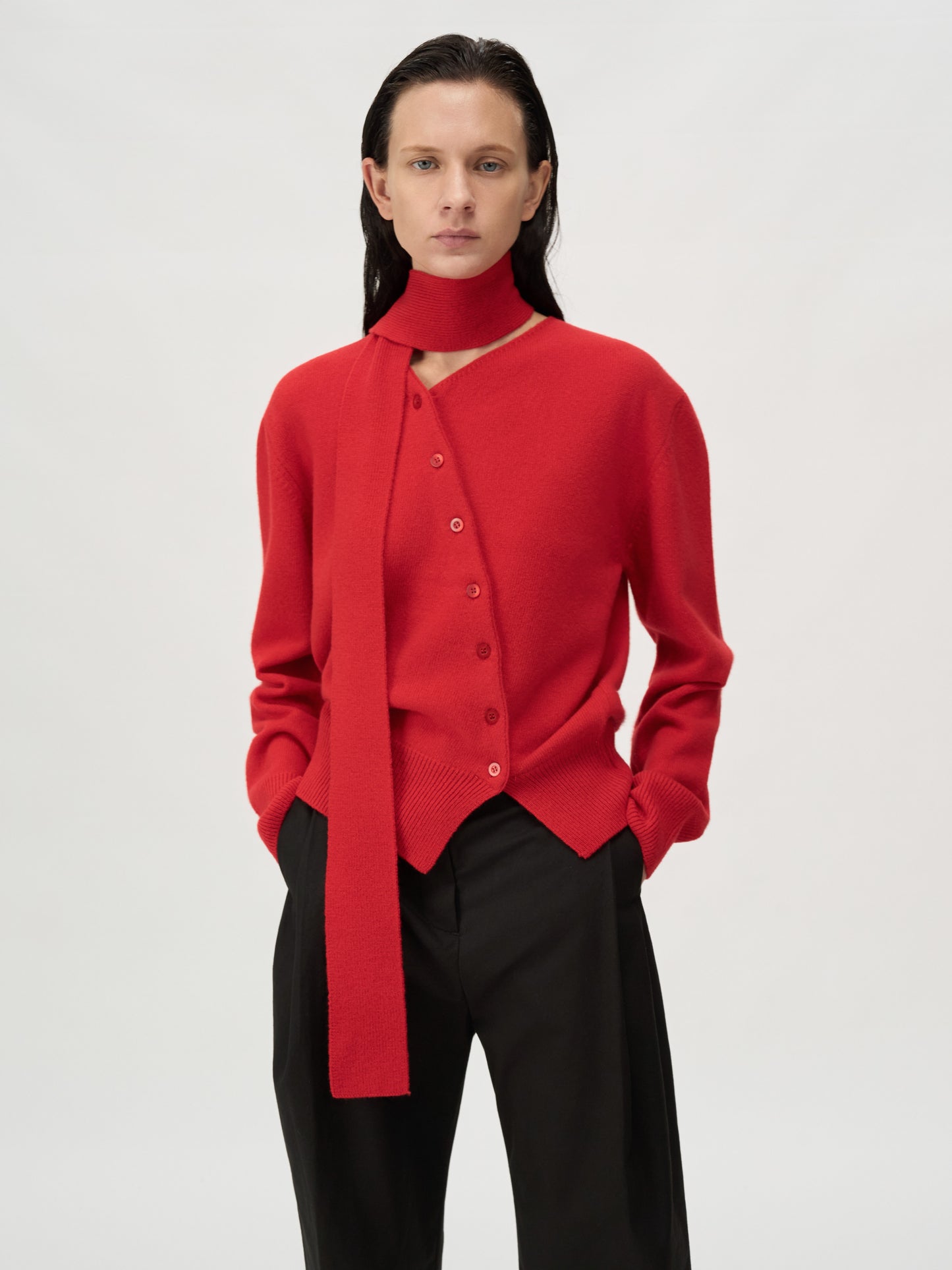 【MAGJAY 2025AW】Wool 100 Scarf Set Cardigan