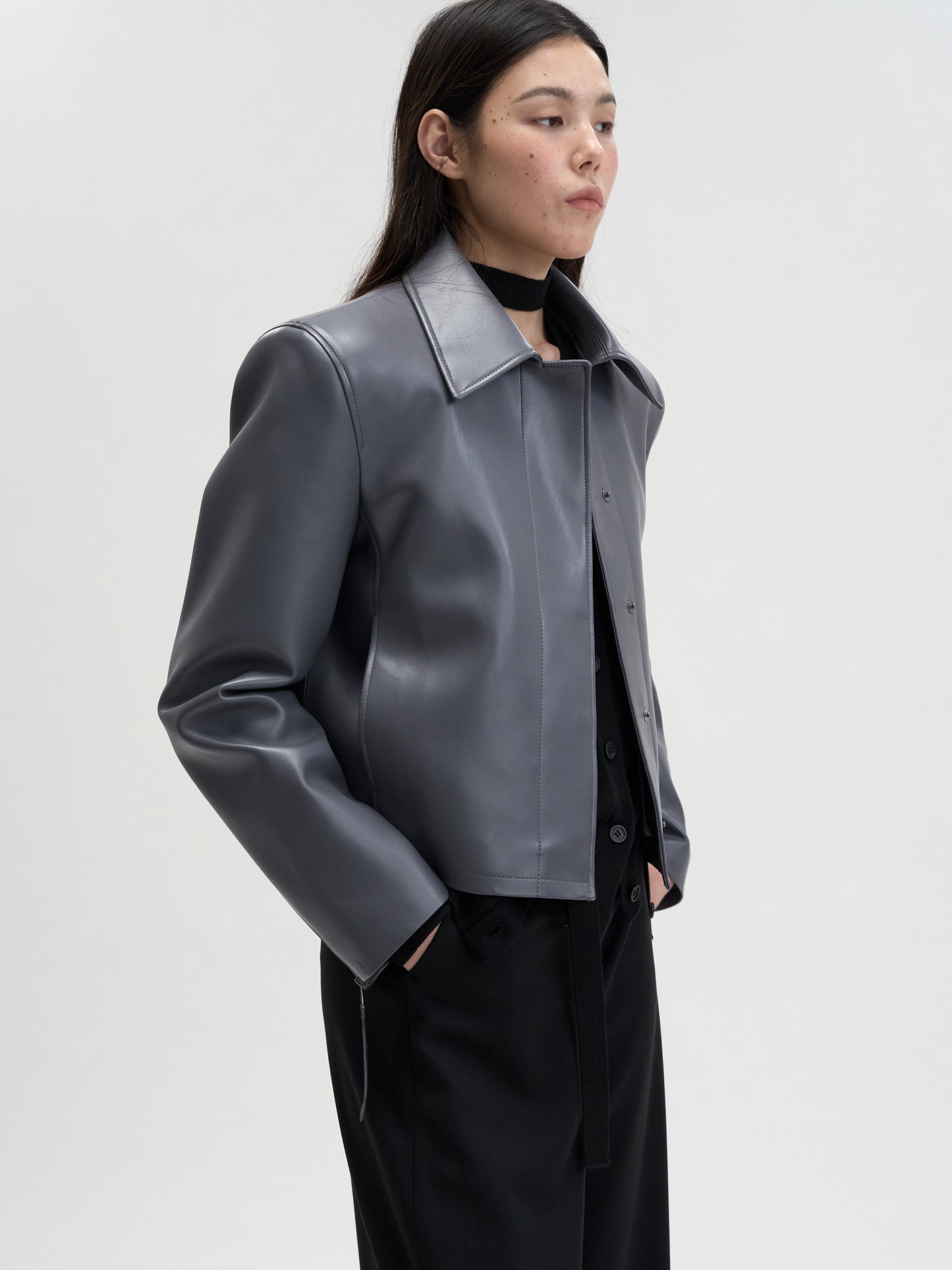 【MAGJAY 2025AW】Slick Leather Jacket