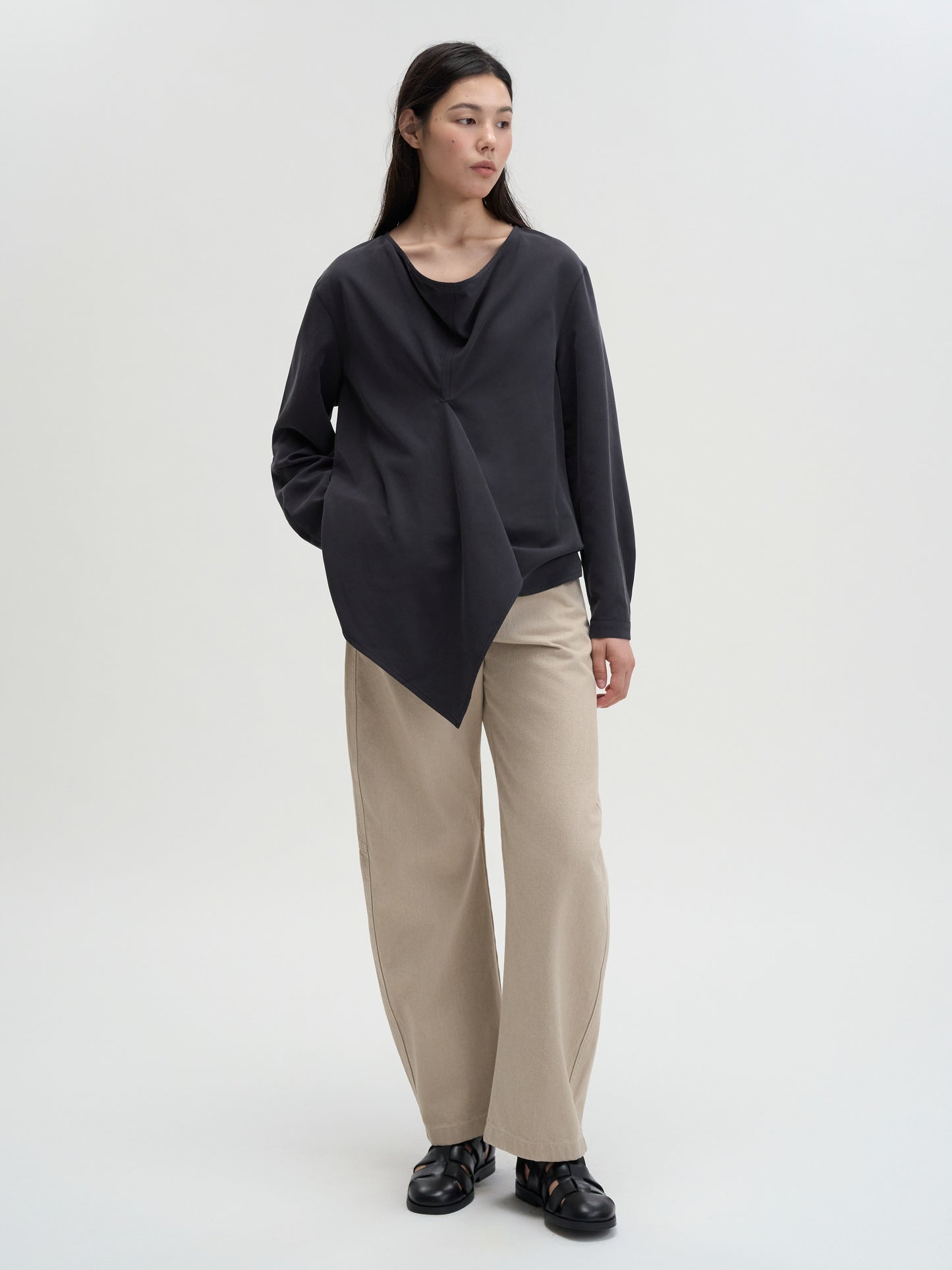 【MAGJAY 2025AW】Curved washed cotton pants