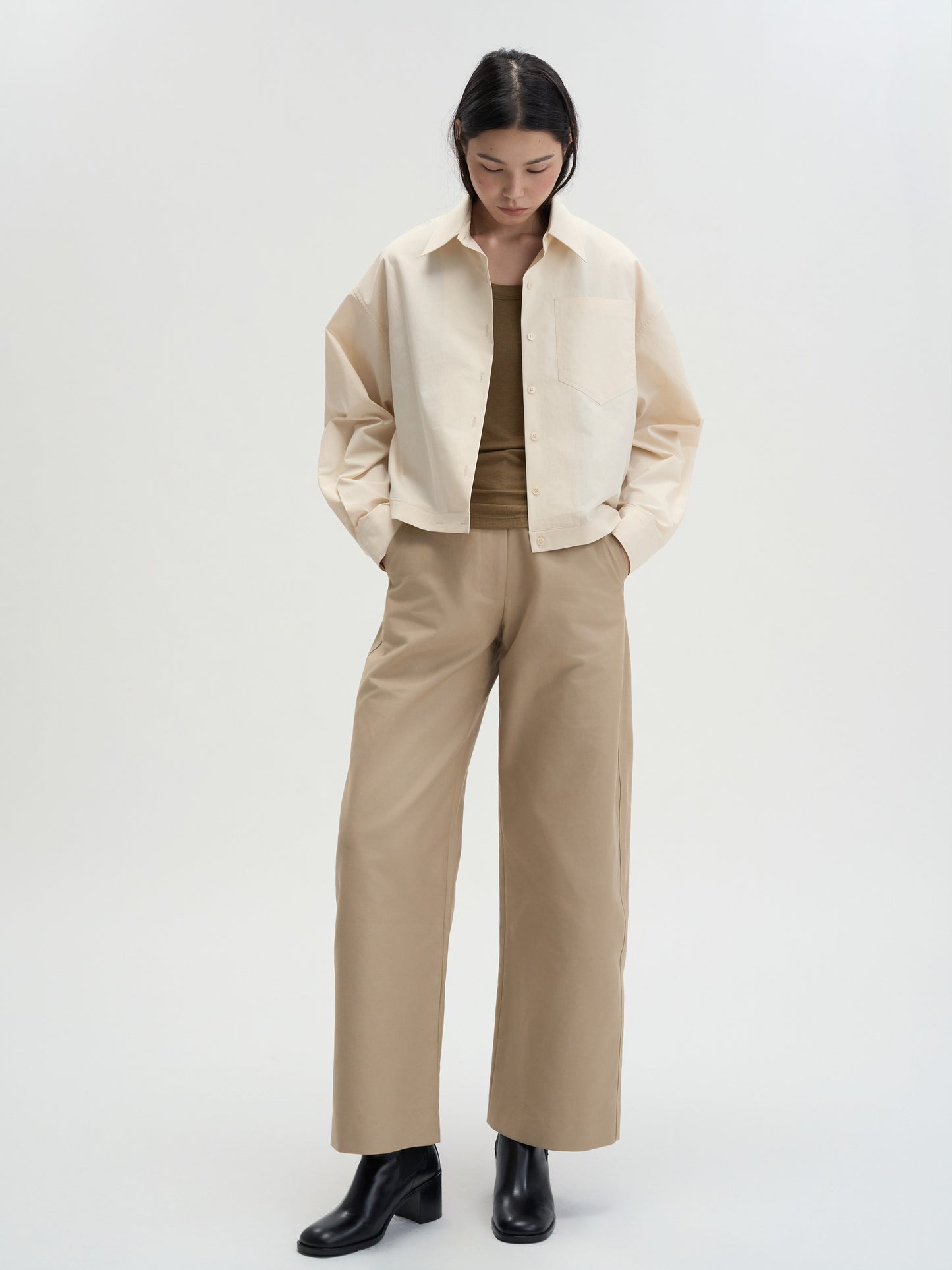 【MAGJAY 2025AW】Uno Soft Twisted Crop Shirt