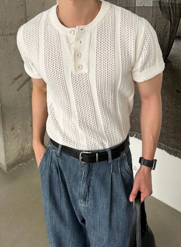 Henley Crochet Knit
