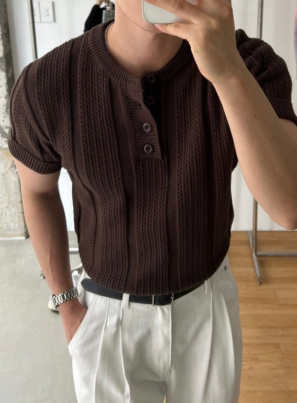 Henley Crochet Knit