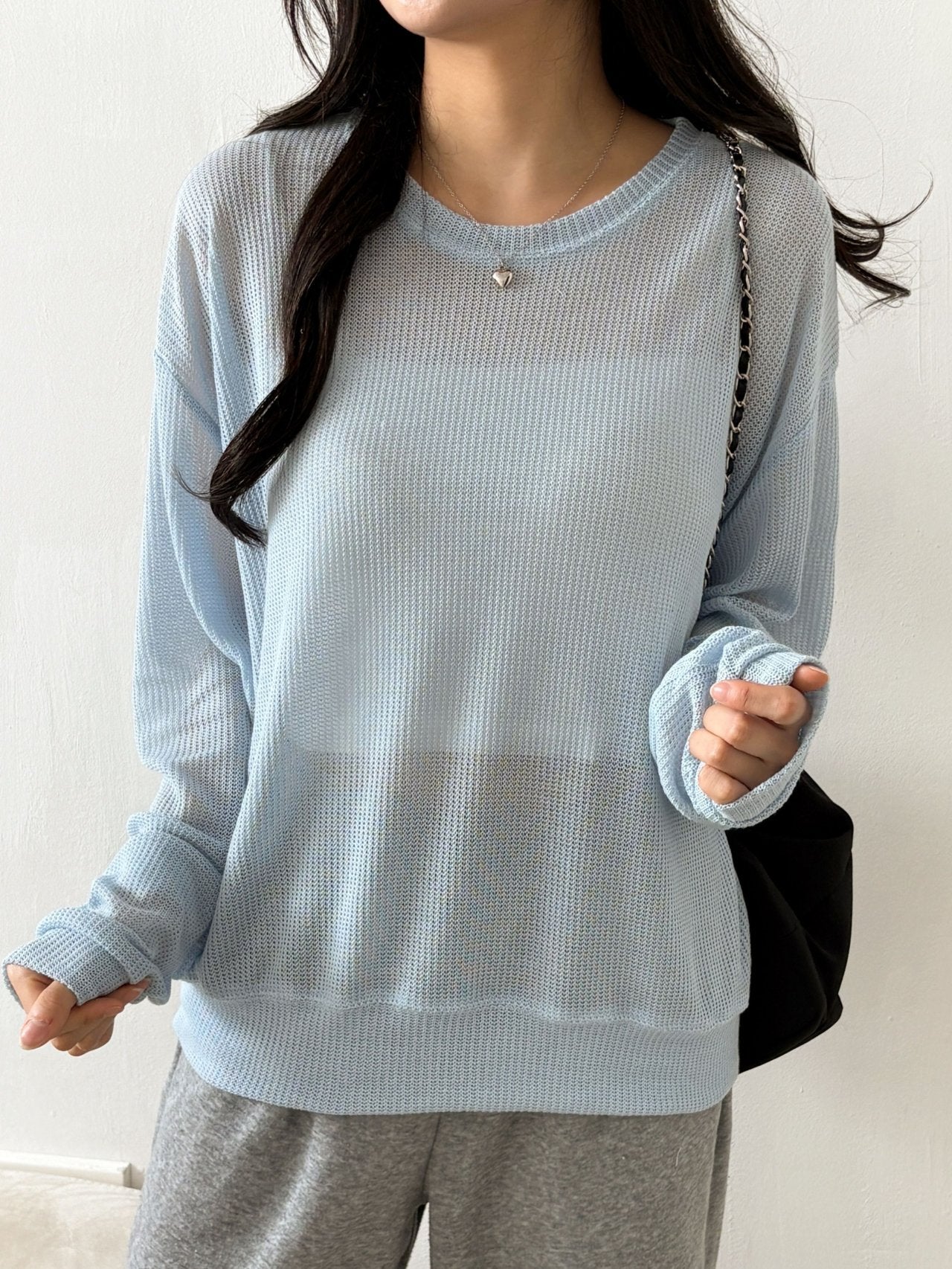 Meshed Thin Crop Summer Knit