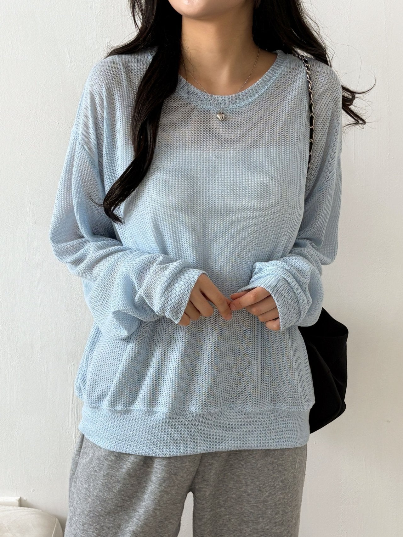 Meshed Thin Crop Summer Knit